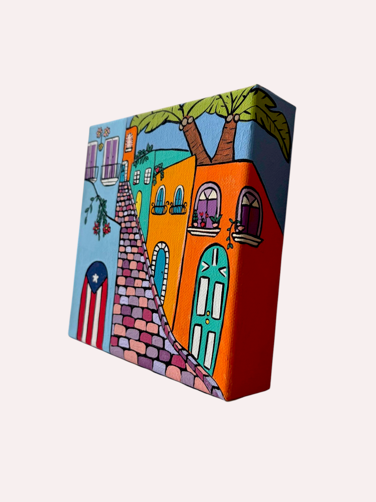 Puerto Rico Acrylic Painting Set of 4| 6X6" Canvas Art
