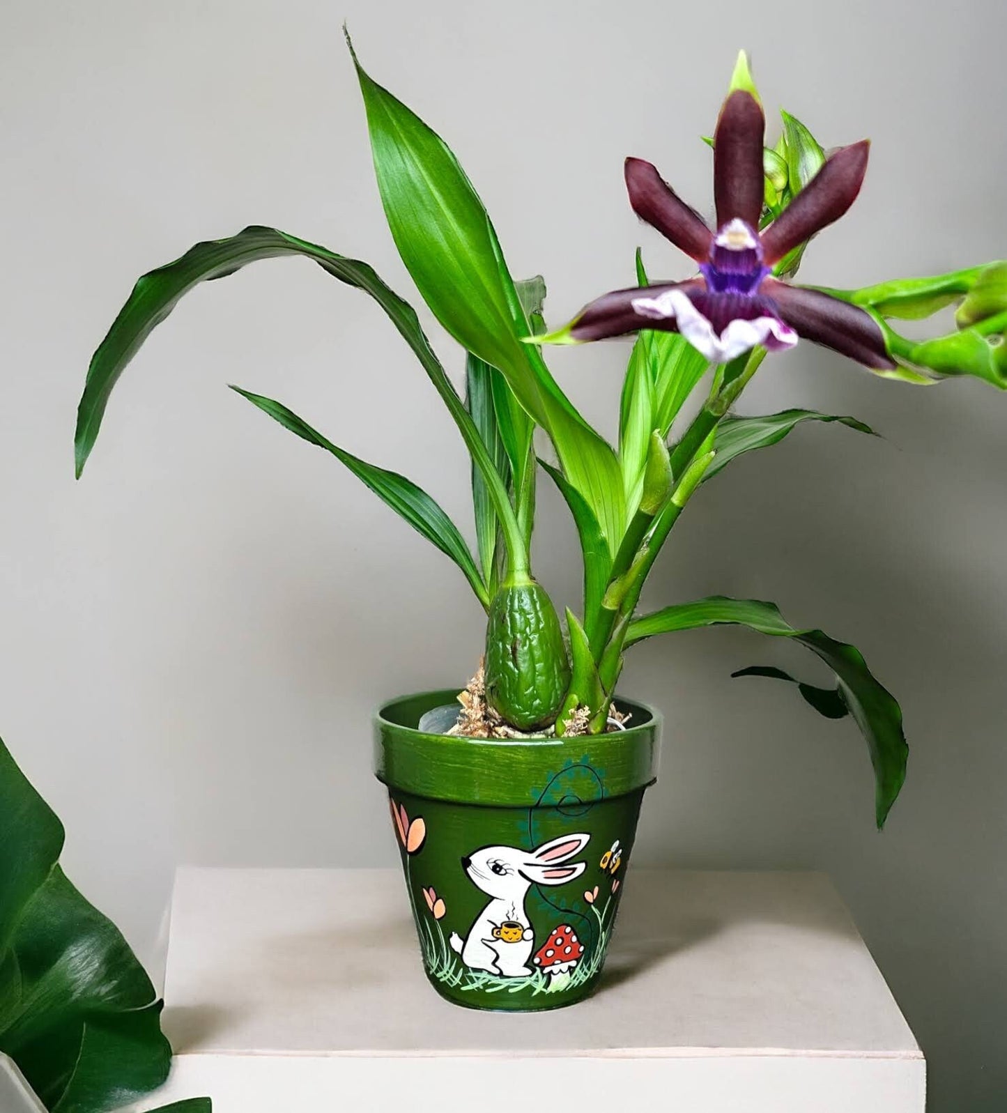 Hand-Painted Bunny Terracotta Plant Pot - Easter Planter