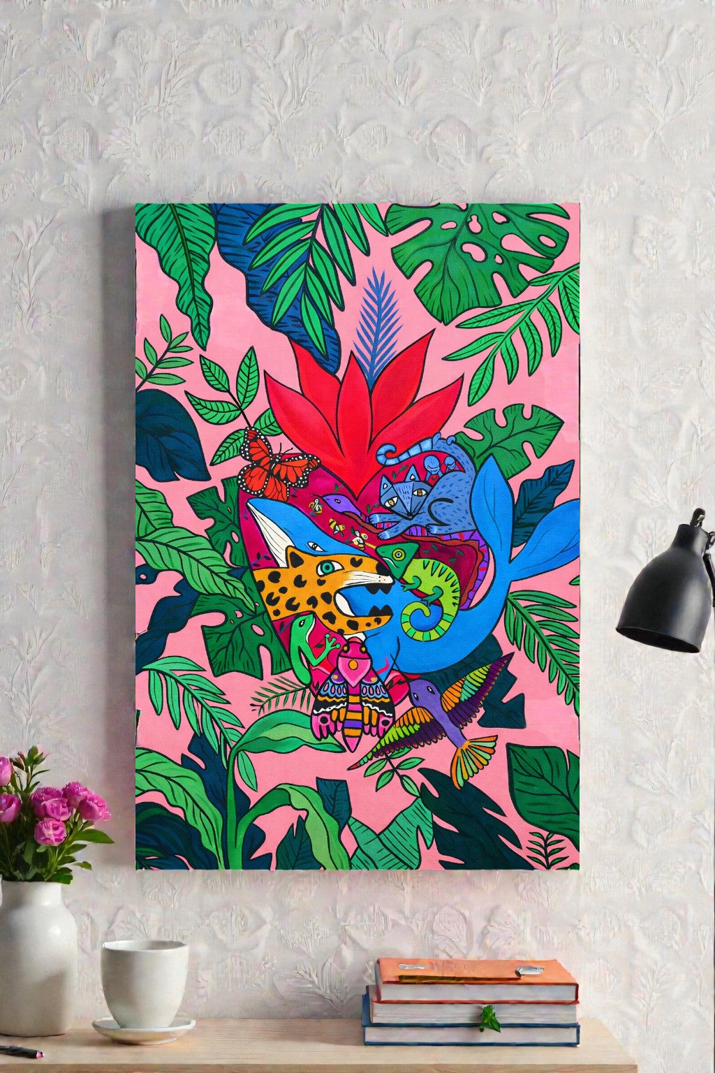 My Heart Is One of a Kind – Original Artwork Digital Download | 12x18 Printable Wall Art | Colorful Jungle Heart Illustration