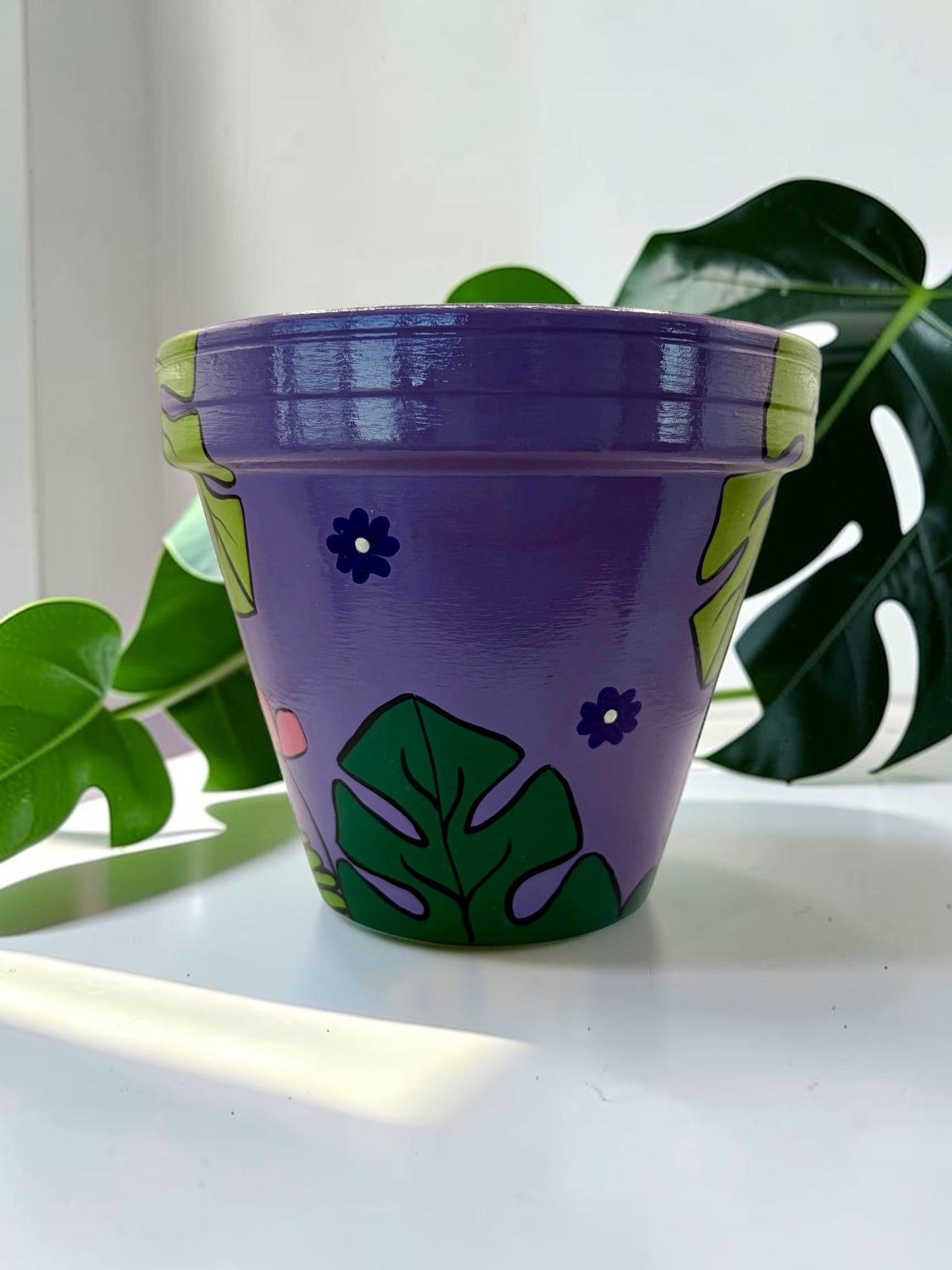 Cat plant pot. Painted cat planter. Custom pots.