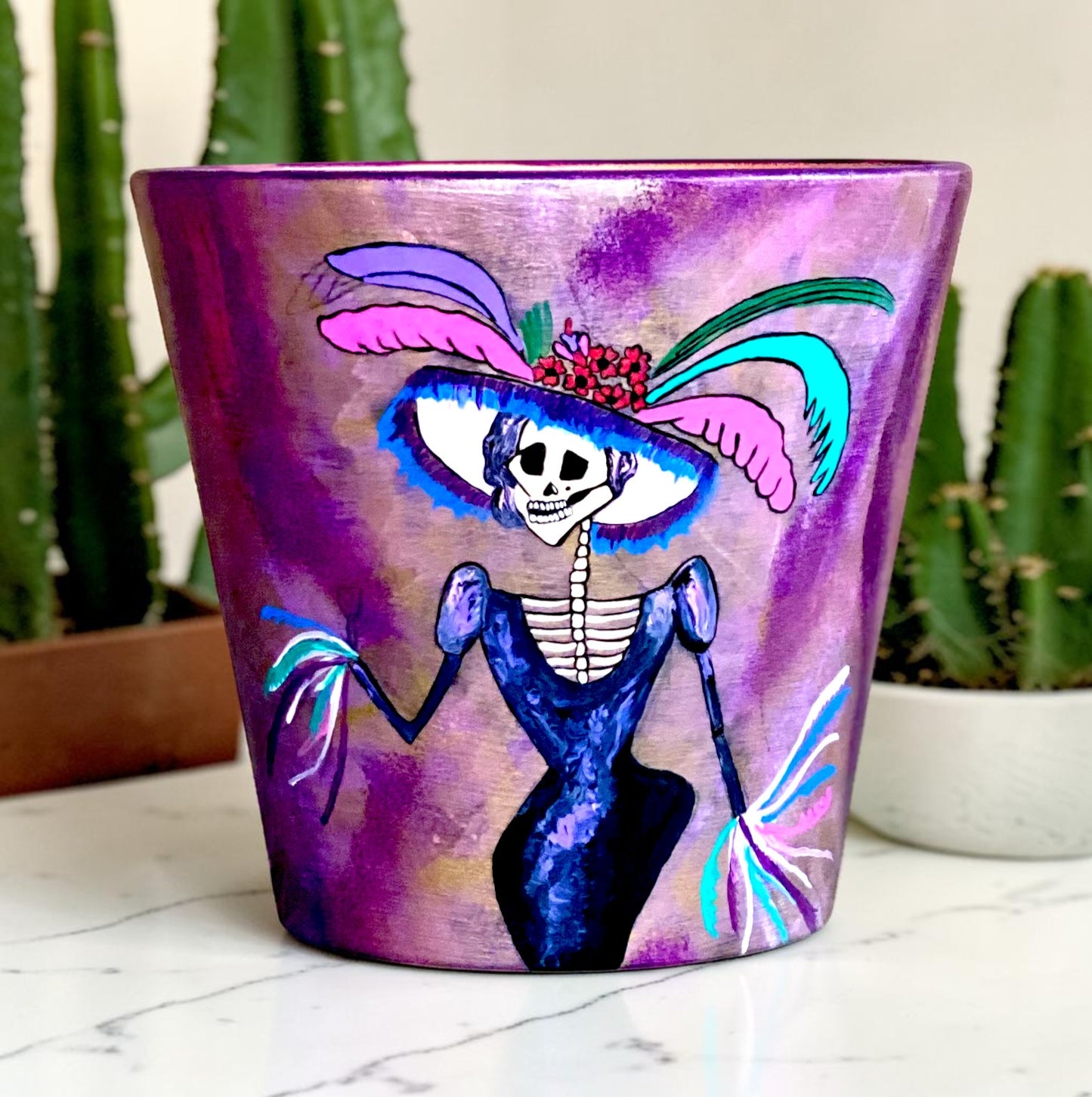 Hand Painted Catrina Planter