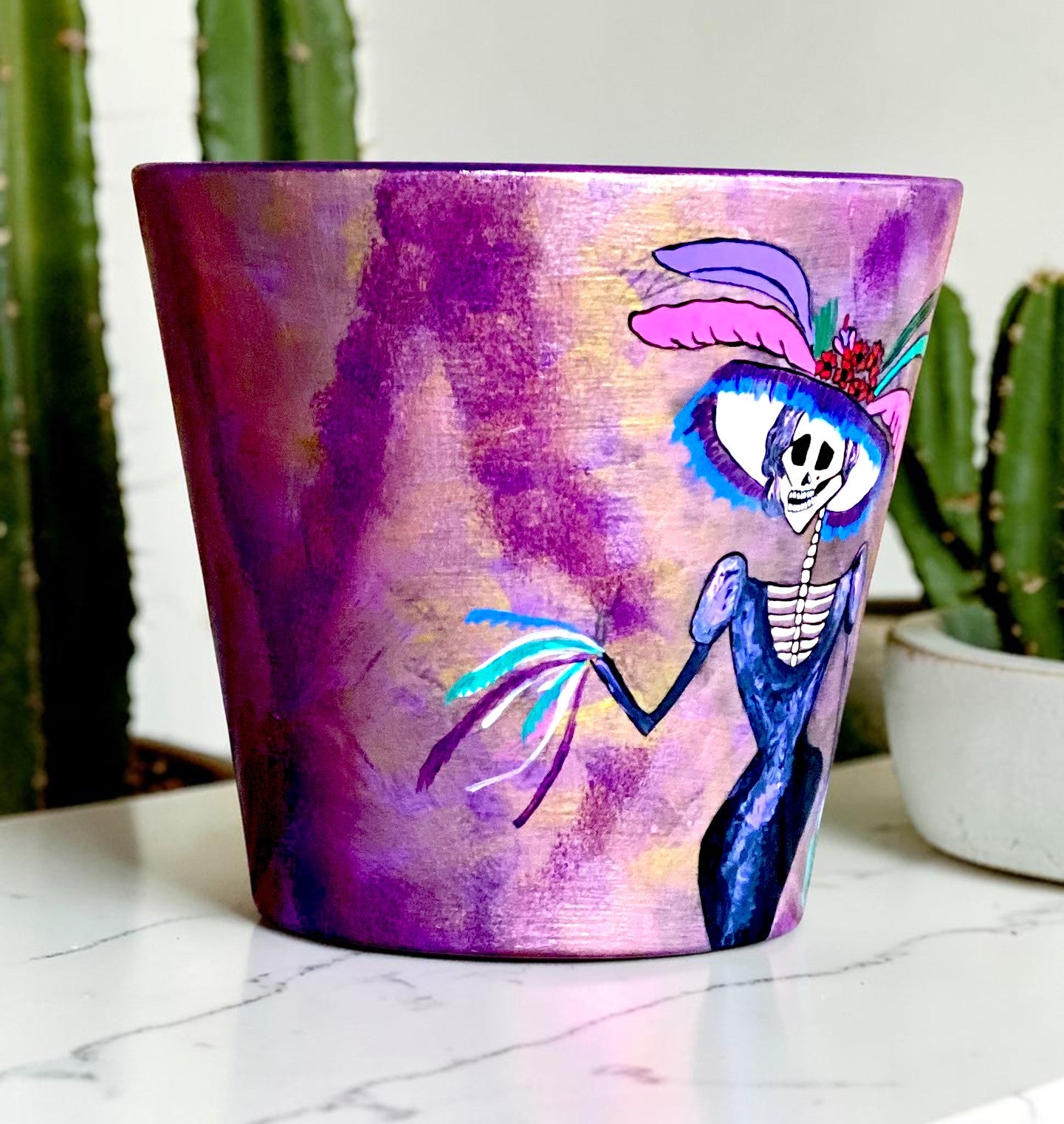 Hand Painted Catrina Planter
