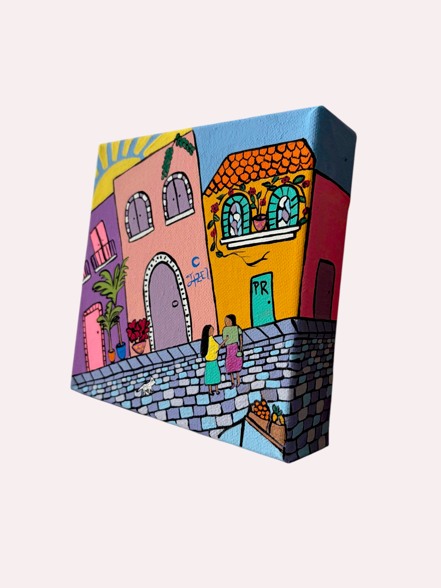 Puerto Rico Acrylic Painting Set of 4| 6X6" Canvas Art
