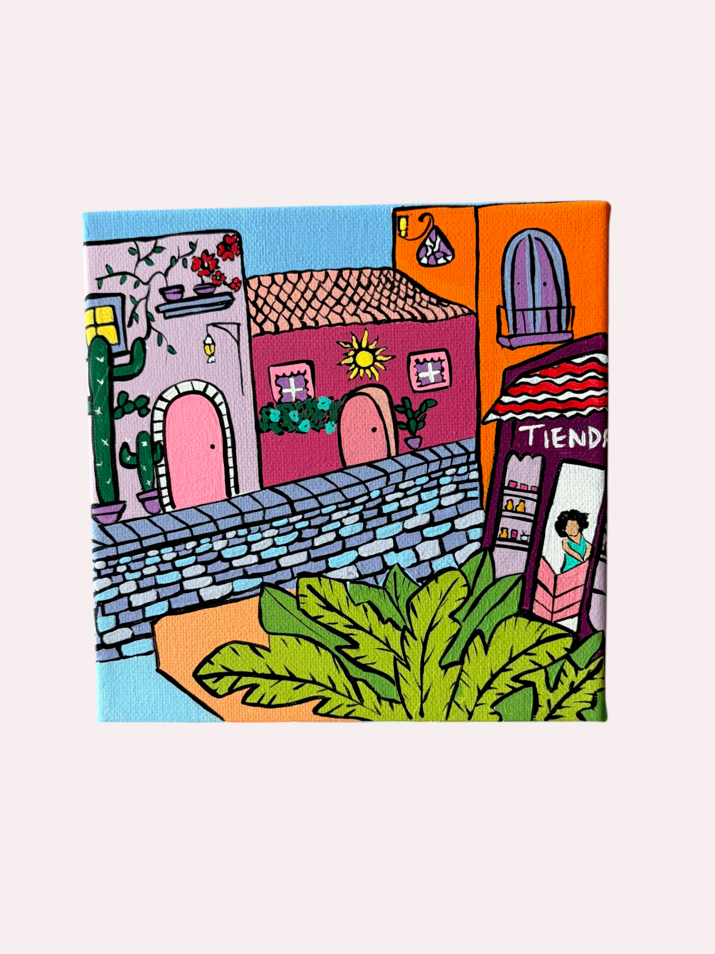 Puerto Rico Acrylic Painting Set of 4| 6X6" Canvas Art