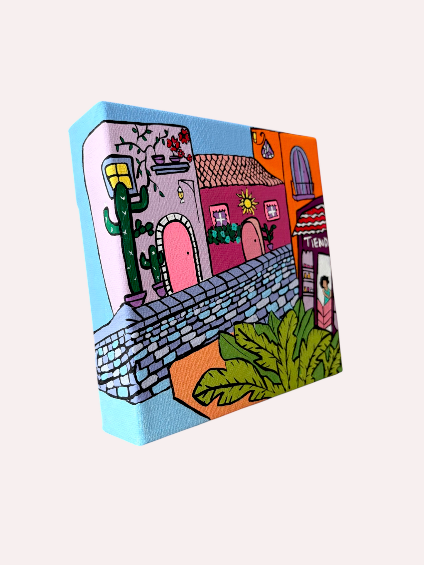Puerto Rico Acrylic Painting Set of 4| 6X6" Canvas Art