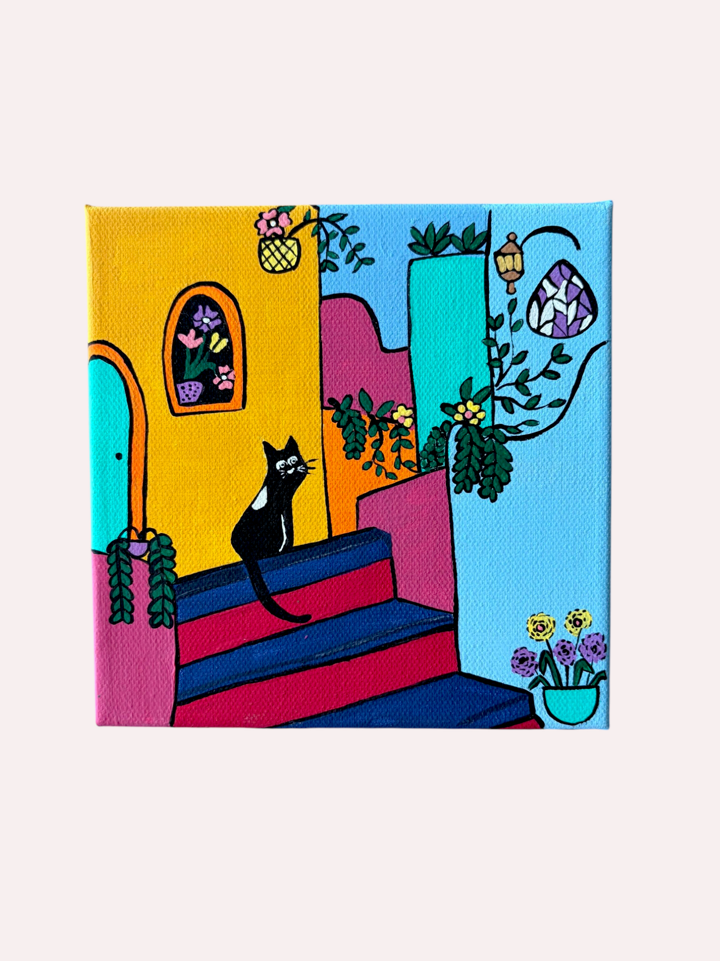 Puerto Rico Acrylic Painting Set of 4| 6X6" Canvas Art