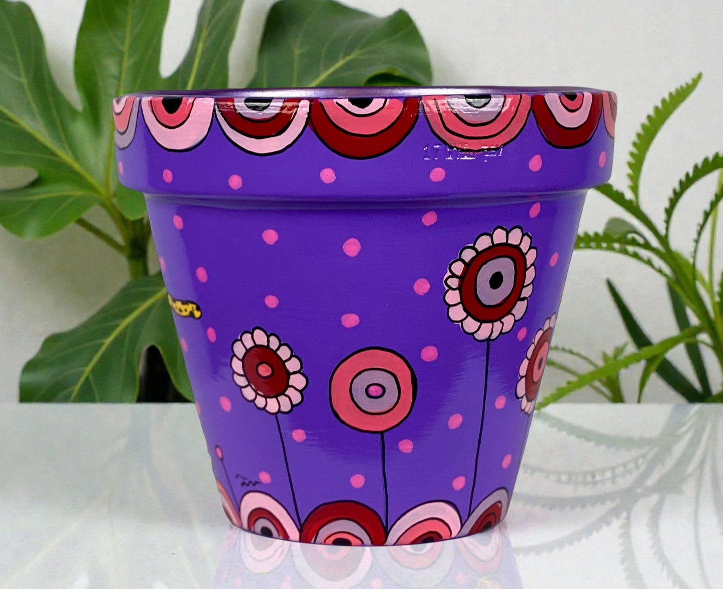 Hand Painted Leopard Planter, Whimsical Terracotta Pot