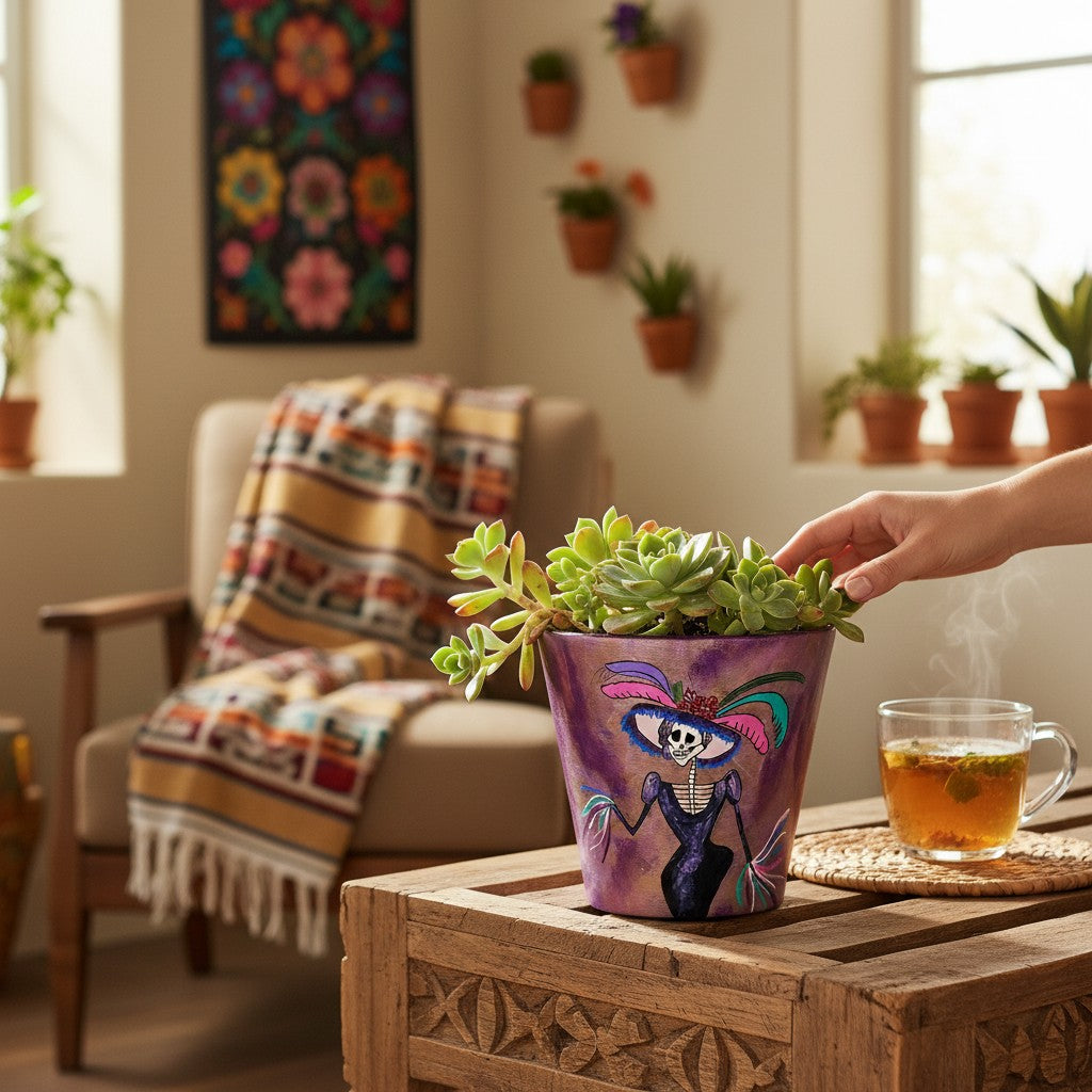 Hand Painted Catrina Planter