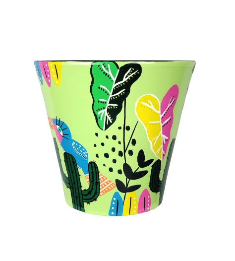 Toucans Birds Plant Pot. Tropical Plants Planter. "Tucanes In The Desert"