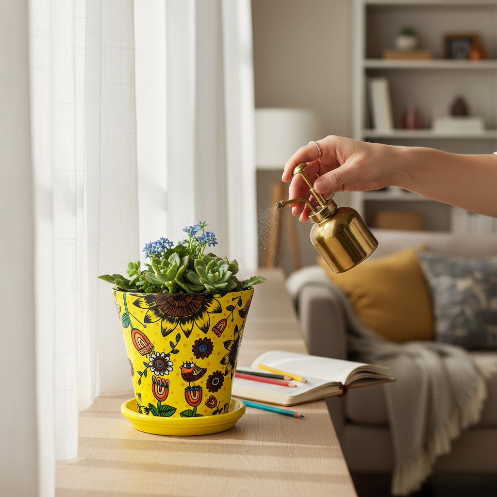 "Spring Day" Yellow Sunflower Plant Pot